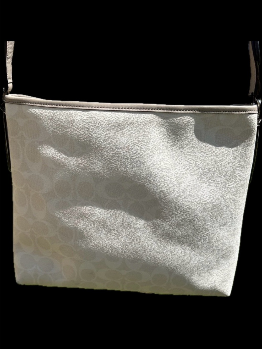Coach Varsity Stripe Crossbody Bag F38402 Cream Orange Yellow Swingpack 2018 GUC - Picture 2 of 13